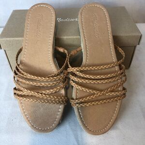Madewell Size 9.5 Women's Sandals Espadrille Leather strappy Braided Sli…SH